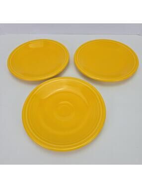 SET 3 FIESTAWARE 7" Sunflower Yellow DINNER PLATES